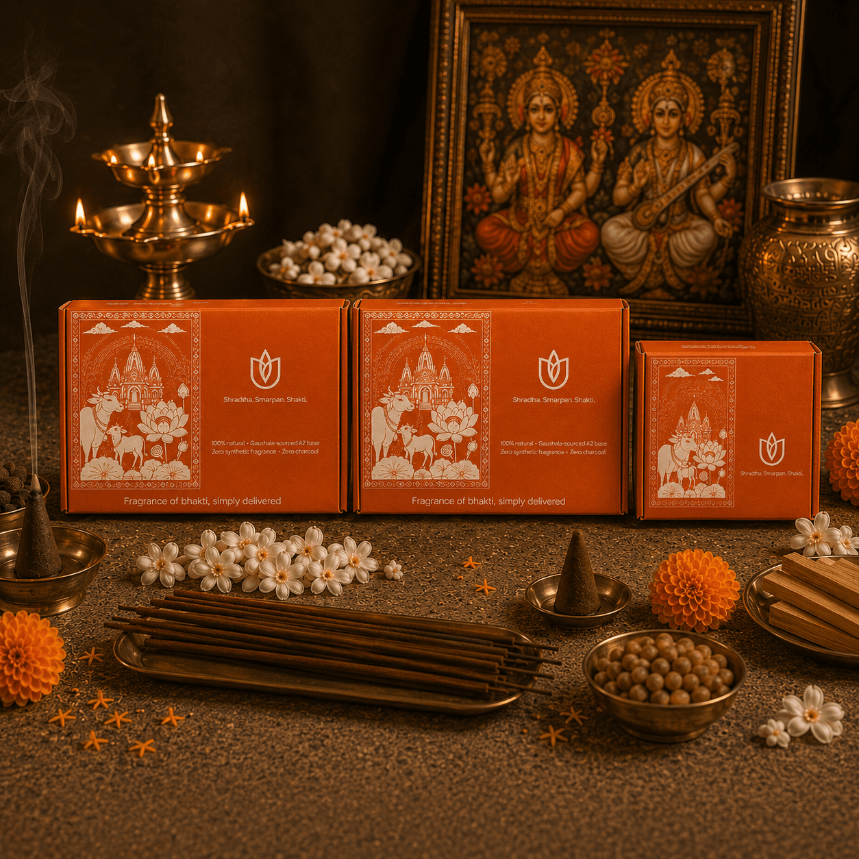 Money Saver Combo Deal- 3 Flavour 8 Inch Dhoop Sticks Pack, Dhoop Cone Pack & Havan Cup Pack